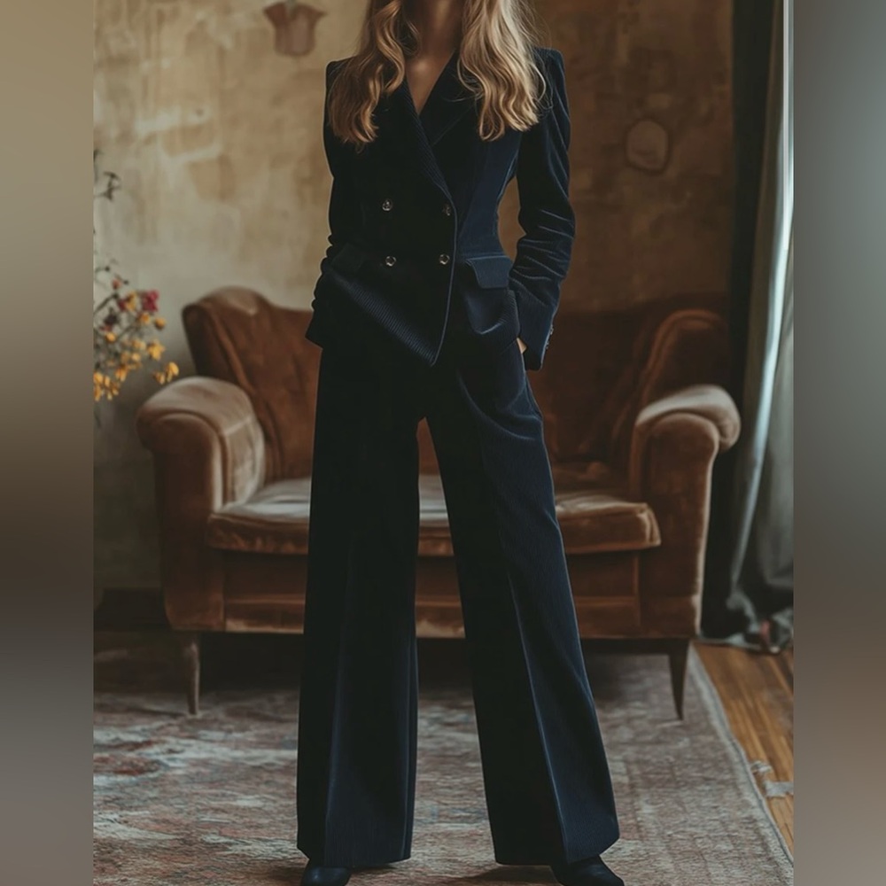 Navy Corduroy Suit Set